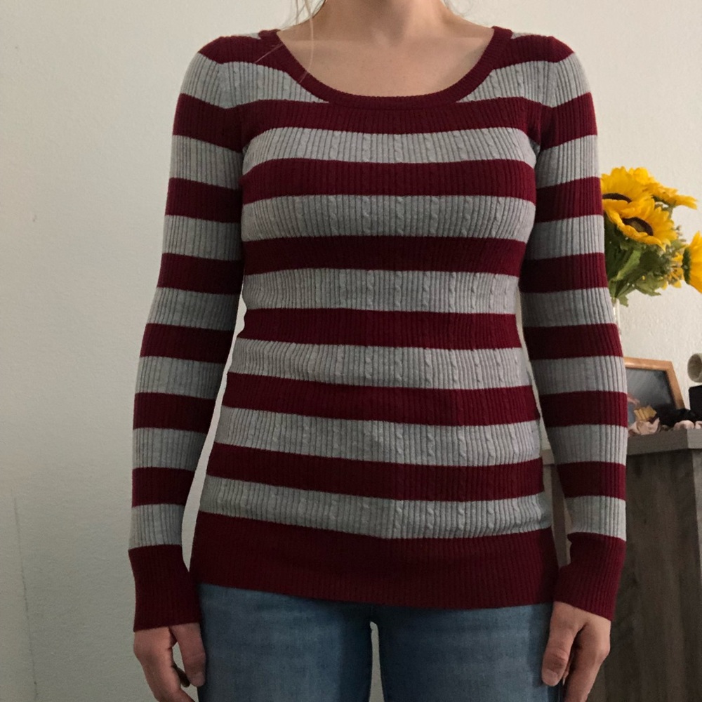 Pink Rose Striped Shirt